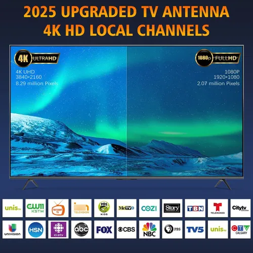 Antena De Tv Digital Interior 1770 Km Para Smart Tv 360