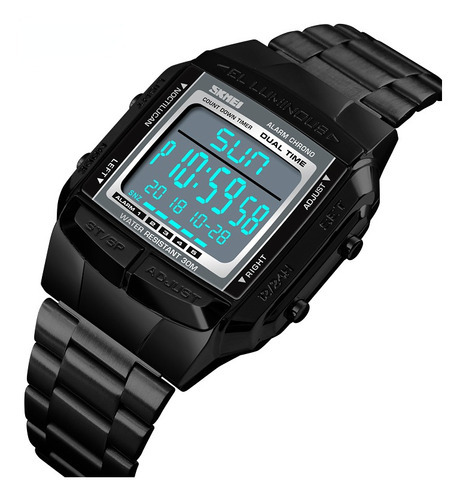 Reloj Digital Analógico Skmei 1381 Deportivo Para Homb Negro