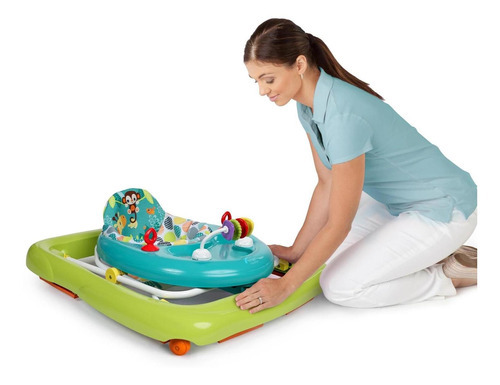Andadera Bright Starts Giggling Safari Altura Ajustable Color Celeste