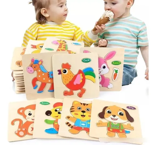 comprar Puzzle Rompecabeza Didacticos De Madera Encaje 15x15cm Niños