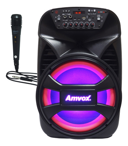Caixa Som Amplificada Portátil Bluetooth 480W Rms Led Bateria Tws Microfone Amvox Aca 480 Viper II