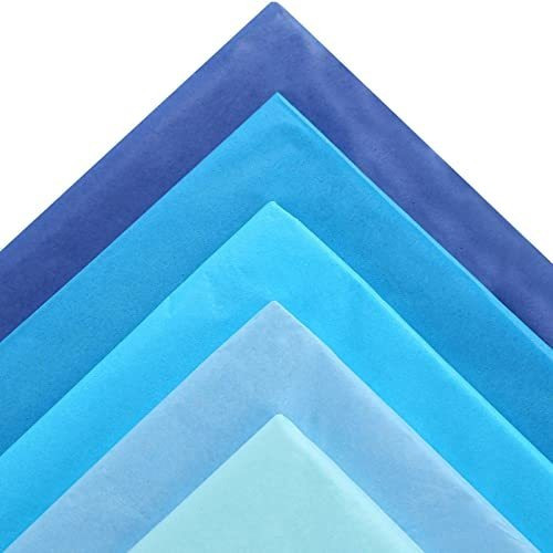 Papel De Regalo Shindel Artesanal, 200 Hojas Azules, 5