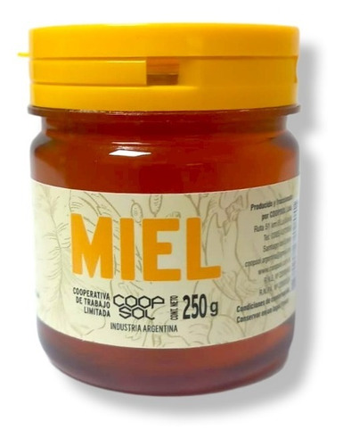 Imagen 1 de 7 de Miel Líquida 250 Grs. Coopsol. Miel Pura