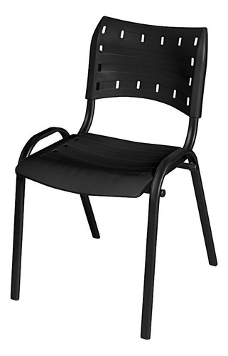 Kit 5 Mobigu Móveis Cadeira Iso Empilhável Cor Preto