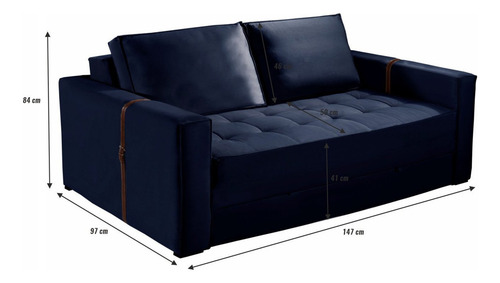 Sofá cama Df azul oscuro Atalaia