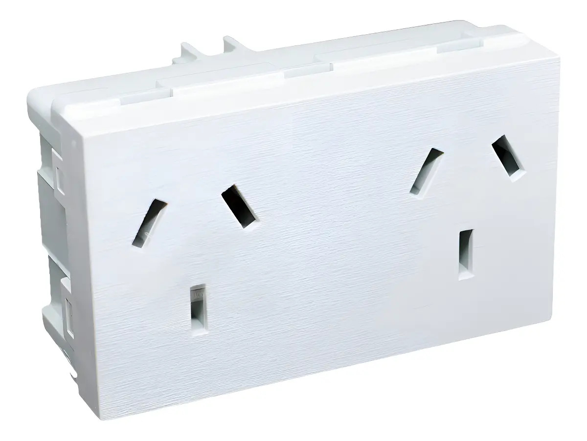 Módulo Toma Doble Jeluz Platinum Blanco Pack 4 10A 220V