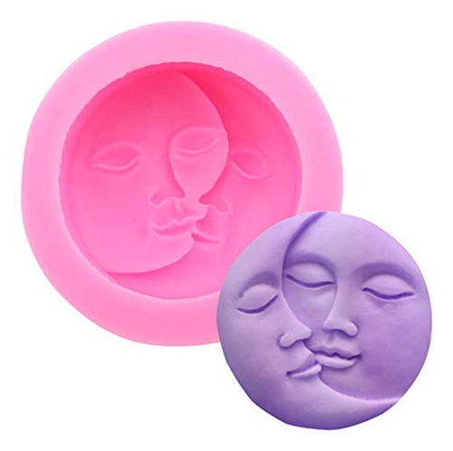 Beso Con Cara De Luna Y Sol Para Hacer Tartas, Fondant, Gall