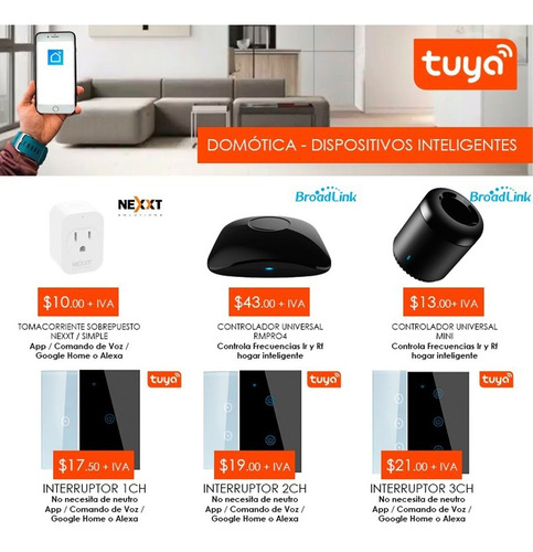 Imagen 8 de 10 de Interruptor Wifi Luces Inteligentes Tuya Sin Neutro Alexa G