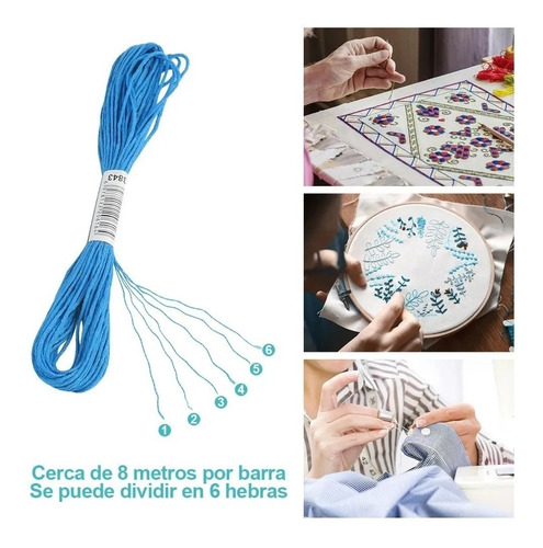 Imagen 5 de 6 de Hilo Para Bordar, 200 Madejas Colores Surtidos 200 Pza