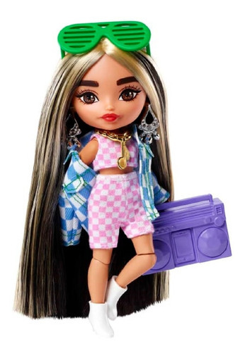 Jaqueta jeans xadrez Barbie Doll Extra Minis