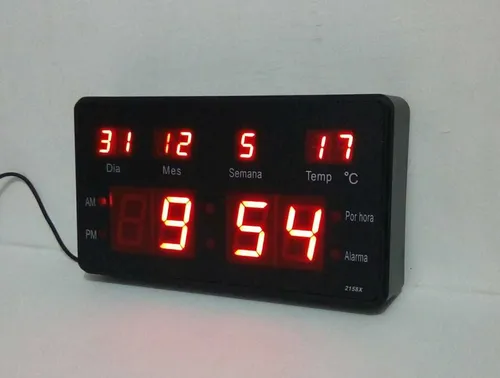 RELOJ DE PARED DIGITAL LED DE SOBREMESA FECHA TEMPERATURA DESPERTADOR JH2158