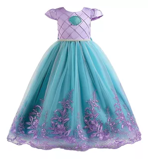 Vestido De Fiesta Con Diseño De Princesa Sirena Para Niñas