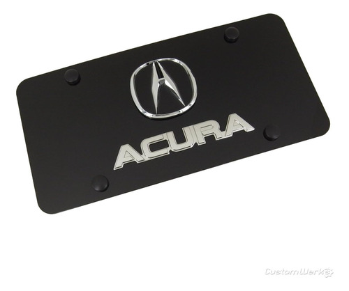 Acura Logotipo Cromado  Nombre En Placa Negra