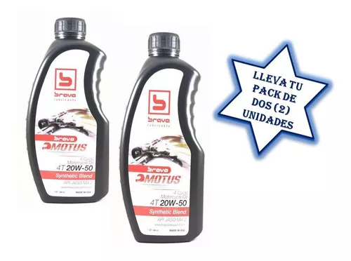 Aceite Y Lubricantes Brava 4 Tiempo 20w50 Para Motocicletas