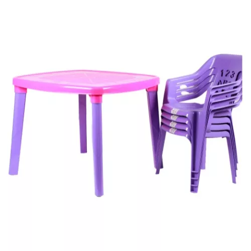 Mesa Comedor Infantil + 4 Sillas Armaty Original Niña