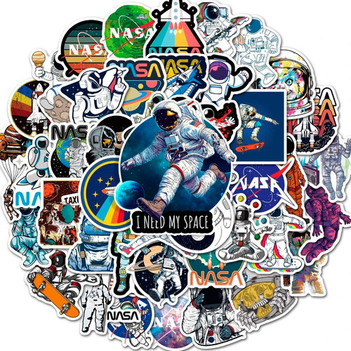 52 Uds Stickers Calcomanias Space, Nasa, Astronauta 