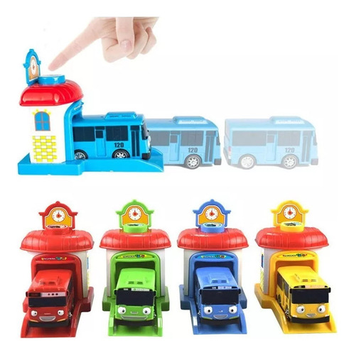 A*gift 4 Piezas El Pequeño Autobús Tayo Set Brinquedo