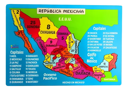 comprar Rompecabezas Mapa De La Republica Mexicana 32 Piezas