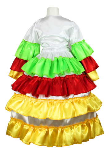 Disfraz Rumbera De Colores Niña Multicolor Talla 8 Años