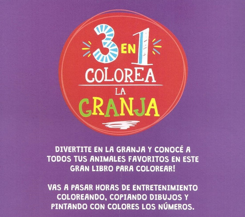Libro - 3 En 1 - Colorea En La Granja