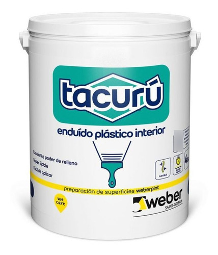 Enduido Plastico Tacuru Pared Interior X 1 Lt Color Blanco