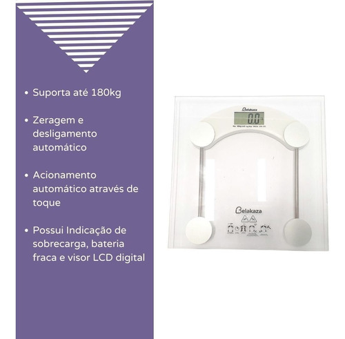 Imagem 2 de 10 de Balanca Digital Quadrada Em Vidro Resistente E Portatil