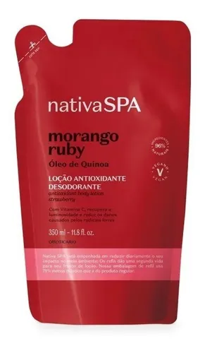 Refil Loção Desodorante Corporal Nativa Spa Morango Ruby