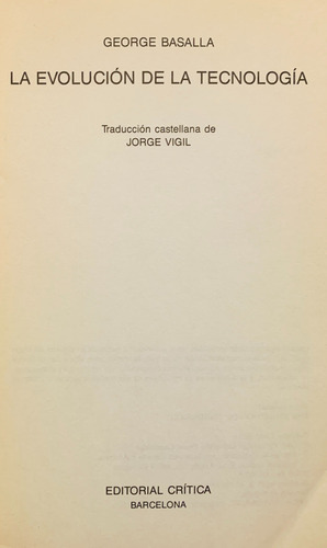 La Evolución De La Tecnología De George Basalla (Usado)