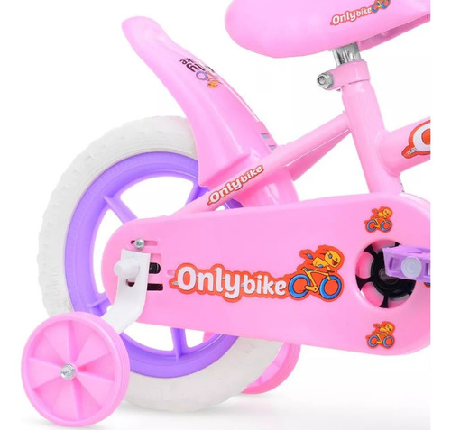 Bicicleta Infantil Aro 12 Com Rodinhas 2 A 6 Anos Bike Rosa Menina Com Rodinhas Freio E Regulagem Premium Brinquedo Presente Onlybike