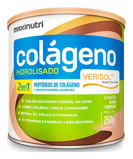 Colágeno Hidrolisado Verisol Maxinutri Lata 250g Uva Verde