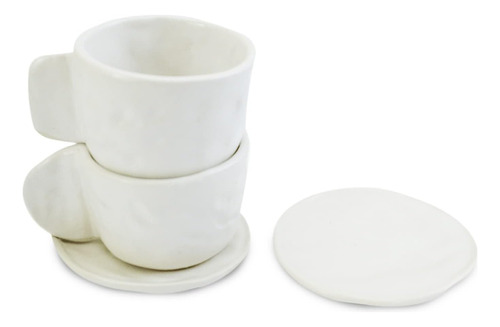 Roro Juego De Taza Y Platillo De Espresso Artesanal De 2,5 O