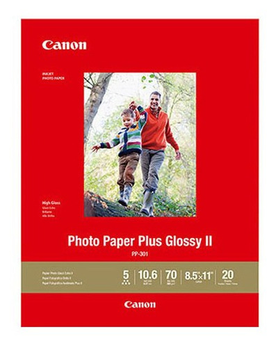 Imagen 1 de 1 de Papel Fotografico Canon Plus Glossyii 8.5x11 20hojas Pp-301