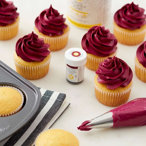 Imagen 2 de 7 de Colorante En Gel Borgoña Bordo Comestible Wilton Glace Real