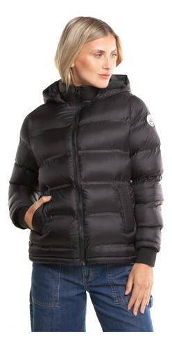Campera De Abrigo Rusty Pop Scene Negra Mujer