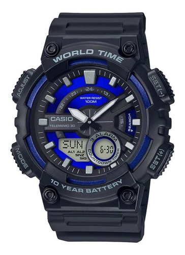 Reloj Casio Telememo World Time Para Hombre Aeq110w-2a2v