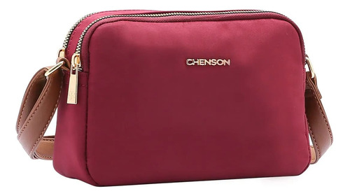 Bolsa Feminina Chenson Linha Microfibra Transversal 3184133 Cor Vinho