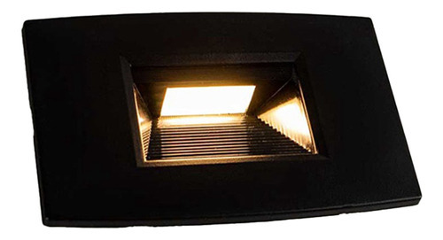 Balizador Parede Step Embutir 4x2 Led 2w 3000k Cor Preto