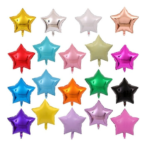 12 Globos Metalicos Estrellas De 9 Pulgadas 23 Cm Americanos