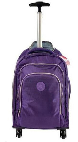 Mochilete Escolar 4 Roda Mochila Notebook Giratória Uva Tm39