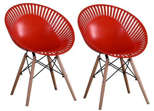 Silla Living Diseño Eiffel Eames Rojo 2 Unid 436 Livinhouse