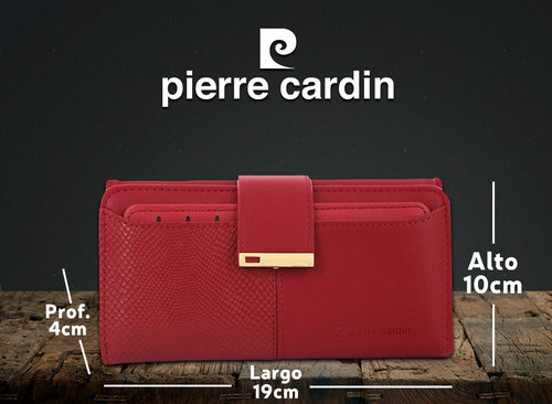 Billetera Fichero Pierre Cardin Original Mujer Cuero Pu Moda