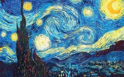 Cuadro Lamina Van Gogh Noche Estrellada 47,5 X 60 Cm