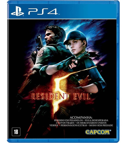 Jogo Resident Evil 5 Ps4 Disco Fisico Cd Original Novo Lacrado Nacional Promoção