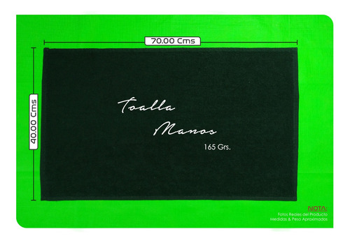 10 Toalla Manos Negra 70 X 40 Cm 165 Gr La Josefina Spa Gym