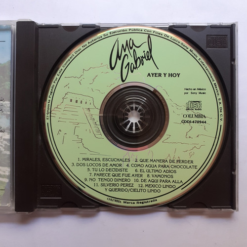 Cd Original - Ana Gabriel (ayer Y Hoy) (Usado)