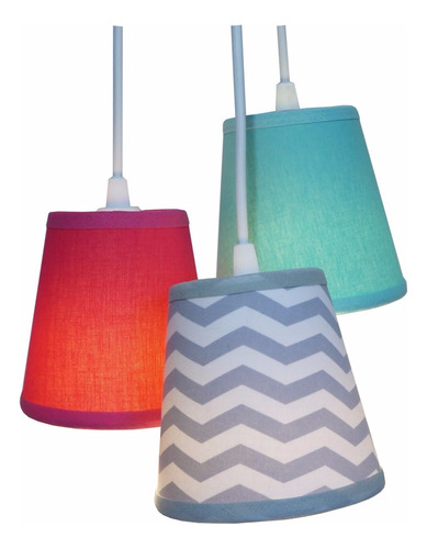 Lustre Pendente Quarto Menina Pink, Tiffany E Cinza Chevron