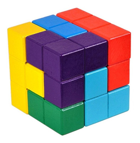 Cubo Rubik Soma Puzzle Madera Rompecabezas Tridimensional Color de la estructura Multicolor