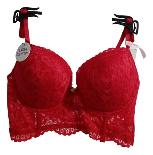 Brasier Daisy Fuentes 36c Push Up Rojo Extra Soporte