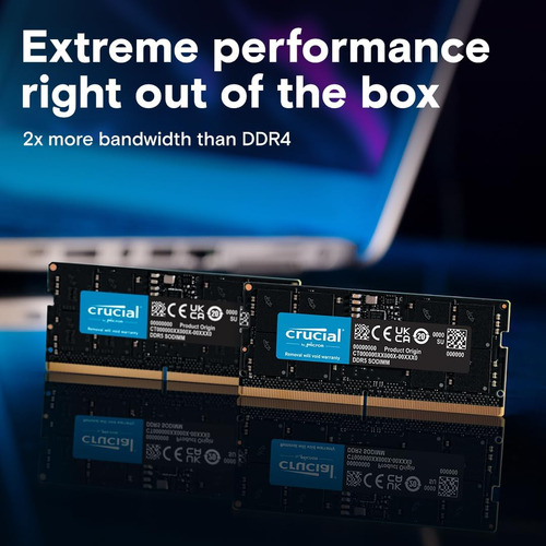 Crucial Ram 8gb Ddr5 5200mhz (o 4800mhz) Memoria Portátil...