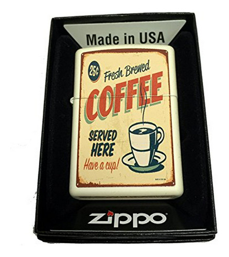 Zippo Personalizado Ligero - 1950 Café Cartel Del Vintage - 